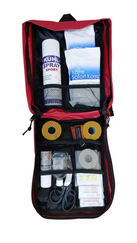 WM-Teamsport Erste-Hilfe-Set Rucksack S2 PLUS - 1. Hilfe Set nach DIN 13157, ideal für Sportveranstaltungen, inkl. Sprühpflaster und praktischer Rucksack für einfachen Transport.