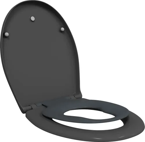 vidaXL Familien-Toilettensitz mit Kindersitz – Duroplast - WC-Sitz in modernem Design mit Schnellverschluss für einfache Reinigung. Antibakterielles Material sorgt für Hygiene im Badezimmer, ideal für Familien.