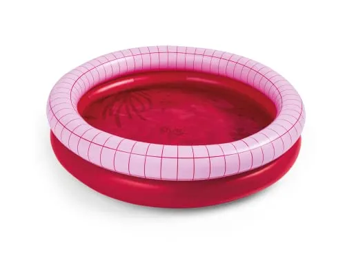 QUUT Dippy – Hochwertiger aufblasbarer Pool & Planschbecken, 120cm, Gartengrün – Design für Kinder ab 2 Jahren, aus robustem PVC 0,30mm, rund mit 2 Zugluftstoppern (rote Kirsche)