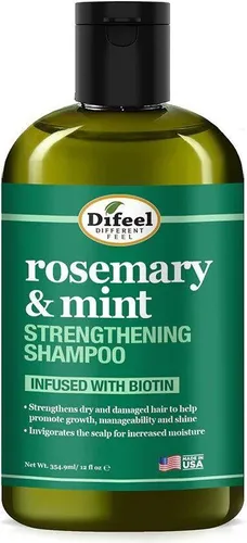Difeel Rosemary & Mint Shampoo 12oz - Revitalisierendes Shampoo mit Rosmarin- und Minzextrakten, ideal für tägliche Anwendung. Fördert Haarwachstum und sorgt für eine erfrischende Kopfhautpflege.
