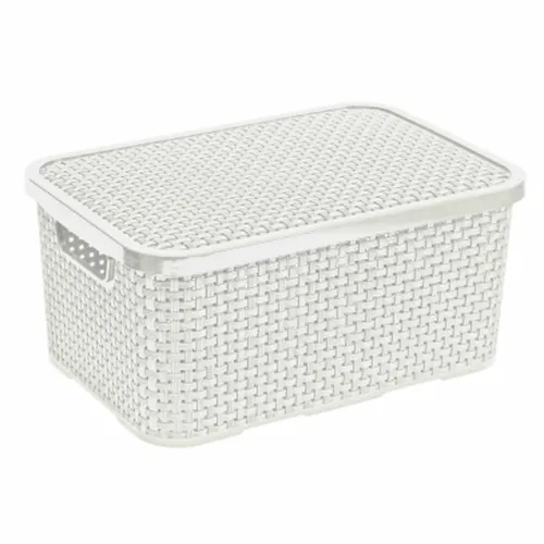 Aufbewahrungsbox Box Aubewahrungskorb mit Deckel Kunststoff  7L beige BRANQ