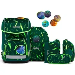 ergobag cubo Light Set - Ergonomischer Schulrucksack, extra leicht und individuell gestaltbar - Schulranzen-Set: Der ergonomische, nur 780 g leichte Rucksack mit Hüftgurt und Reflektoren sorgt für optimalen Tragekomfort und Sicherheit. Set enthält Turnbeutel, 5 Kletties, Federmäppchen und Schlampermäppchen.