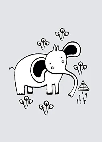 Komar Wandbild | Scribble Elephant | Poster, Bild, Wohnzimmer, Schlafzimmer, Dekoration, Kunstdruck | ohne Rahmen | P104D-50x70 | Größe: 50 x 70 cm (Breite x Höhe)