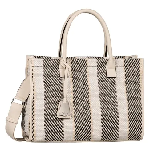 Gabor bags Julya Damen Shopper Umhängetasche Reißverschluss Groß Beige
