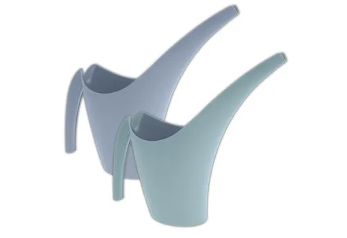 HAC24 Gießkanne 2er Set Gießbrause Zimmerpflanzen Blumengießkanne Gartengießkanne (2-tlg), Kunststoff 1,8L Türkis Grau