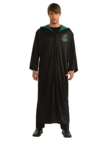 Rubie's Official Harry Potter Slytherin Robe für Erwachsene - Kostüm in voller Länge, mit Kapuze und Slytherin-Wappen, ideal für Halloween oder Themenpartys