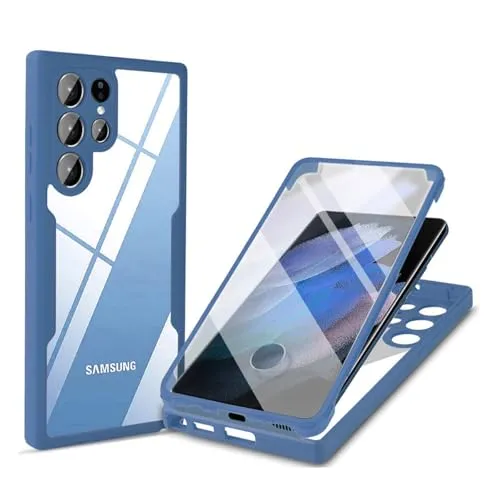 Produktbild Grad Hülle Kompatibel mit Samsung Galaxy S21 Ultra | Handyhülle mit eingebautem Displayschutz für Galaxy S21 Ultra | Blau 360