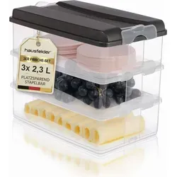 Aufschnittdosen mit Deckel 3x2,3l (Anthrazit, 4-teilig) - Grau