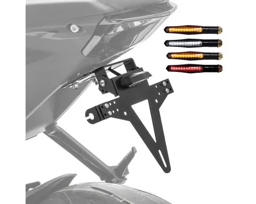 Lumitecs Kennzeichenhalter Kennzeichenhalter + LED Blinker für Kawasaki Z 750 / R / S TH4