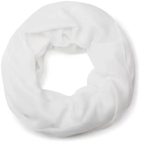 styleBREAKER Damen Loop Schal mit Glitzer-Effekt | Einfarbiger Schlauchschal aus weicher Viskose | Leicht & Elegant | 87 x 93 cm, Farbe:Weiß