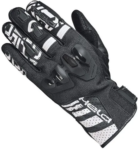Held Motorrad Handschuhe 8 - Sepang - Sport Sommer Touchscreen schwarz-weiß - Motorradhandschuhe mit atmungsaktivem Design, ideal für den Sommer und ausgestattet mit Touchscreen-Funktion für einfache Bedienung von Geräten.