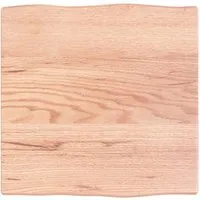 vidaXL Handgefertigte Tischplatte aus Massivholz Eiche 40x40cm - Esszimmertische: Hochwertige, handgefertigte Eichenholzplatte mit einzigartiger Baumkante, ideal zur Auffrischung deines Tisches und sofort einsatzbereit dank lackierter Oberfläche.