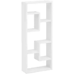 WOHNLING Wandregal weiß 36 x 15 x 90 cm - Büroregal mit 7 praktischen Fachböden, ideal für Ordnung und Stauraum. Robuste Melaminharzbeschichtung sorgt für Langlebigkeit und einfache Reinigung.