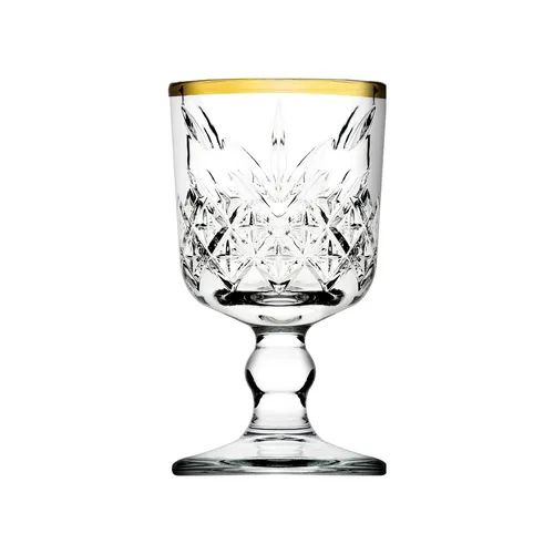 Schnapsgläser auf Fuß 6er Set - Likörgläser 60 ml - Elegante Stielgläser im 6er Set, aus hochwertigem Glas in edlem Gold, ideal für besondere Anlässe und stilvolles Servieren.