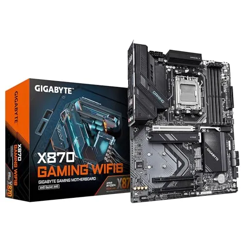 GIGABYTE X870 Gaming WIFI6 Motherboard - AMD Sockel AM5, unterstützt Ryzen 7000/8000/9000 CPUs, ultra-schneller Speicher bis 8000MHz DDR5, 2.5GbE LAN und Wi-Fi 6