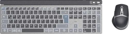 WKM-750 - Kabelloses Multi-Device-Tastatur-Maus-Set, mit LED-Beleuchtung und QWERTZ DE Layout für komfortables Arbeiten