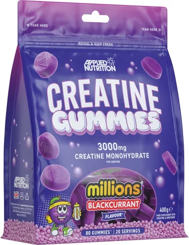 Produktbild Applied Nutrition Creatine Gummies, Millions Blackcurrant - 80 (248,75 EUR/kg)