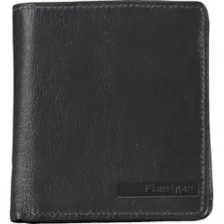 Flanigan Geldbörse Alba Schwarz 10.5 - Elegantes Portemonnaie aus Rindleder mit RFID-Protektion, ideal für sicheren Karten- und Geldtransport.