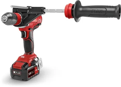 Flex 2-Gang Akku-Schlagbohrschrauber DD 2G 18.0-EC Set - Akkuschrauber mit leistungsstarkem 2-Gang Motor, ideal für anspruchsvolle Bohr- und Schraubarbeiten, Lieferung ohne Akkus und Ladegerät.