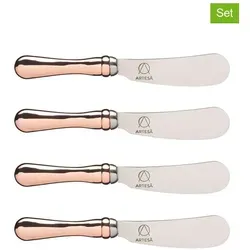 Artesa 4er-Set Buttermesser in Gold aus Edelstahl - Edles 4er-Set Buttermesser aus kupferbeschichtetem Edelstahl, ideal zum stilvollen Servieren. Lieferung in attraktiver Geschenkbox, perfekt für besondere Anlässe.