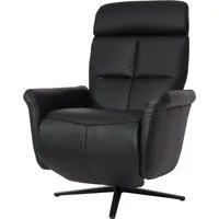 Relaxsessel MCW-L10 - Design Fernsehsessel mit Liegefunktion - Sessel mit drehbarer Liegefunktion, aus hochwertigem Voll-Leder in schwarz, ideal für entspannte Fernsehabende und stilvolle Einrichtung.
