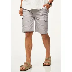 SOULSTAR Cargoshorts mit Stretchanteil Kurze Hose für Herren Sommershorts mit Elasthan-Anteil & Gummibund - Bermuda Regular-Fit grau S