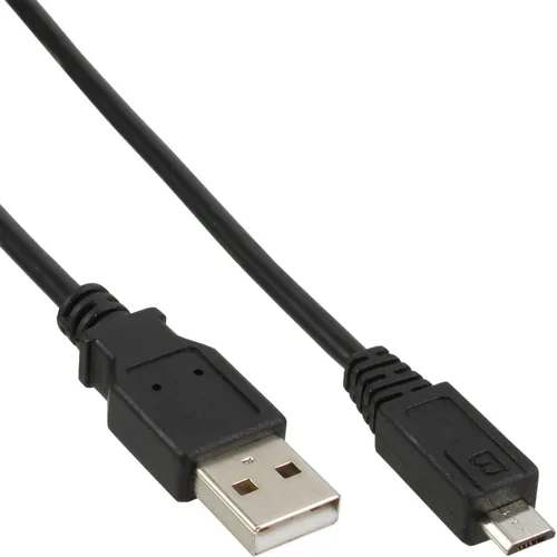 InLine® Micro-USB 2.0 Kabel, USB-A Stecker an Micro-B Stecker, schwarz, 3m