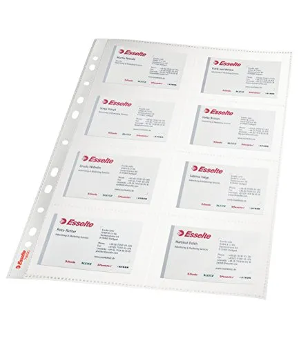 ESSELTE 78930 Box 10 Hüllen für Visitenkarten PVC