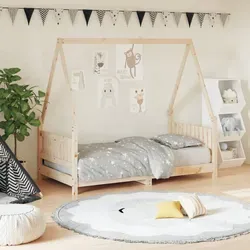 vidaXL Kinderbett 80x160 cm aus massivem Kiefernholz - Robustes Kinderbett in Hausform, bietet einen sicheren Schlafplatz und kreative Gestaltungsmöglichkeiten für Kinder ab 4 Jahren. Aus massivem Kiefernholz für Langlebigkeit und Stabilität.