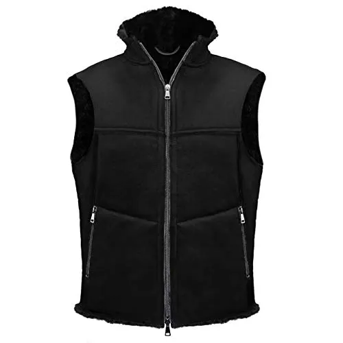 CHRIST Herren Lammfellweste – Hochwertige Outdoor- und Reitweste aus echtem Lammfell (52, Schwarz) - Campingkocher und mehr: Diese schicke Weste aus 100 % echtem Lammfell bietet Komfort und Wärme, ideal für Outdoor-Aktivitäten und Reitsport.