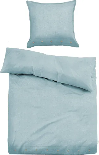 TOM TAILOR Leinen Bettwäsche 135x200 cm - Bettwäsche aus 70% Baumwolle, 30% Leinen, mit Knöpfen und maschinenwaschbar bis 60°C. Ideal für einen gemütlichen Schlafbereich und süße Träume.