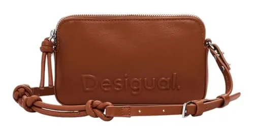 Desigual Julia Camel Crossbody Bag - Umhängetasche mit modischem Statement, kompakt und stilvoll, ideal zum Aufwerten Ihrer Outfits. Maße: 18,5 x 11 x 3 cm.