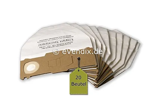 eVendix 20 Staubsaugerbeutel ähnlich FP 130, FP 131, Staubbeutel, Filtertüten kompatibel mit Vorwerk Kobold 130, 131, SC - 4 lagig