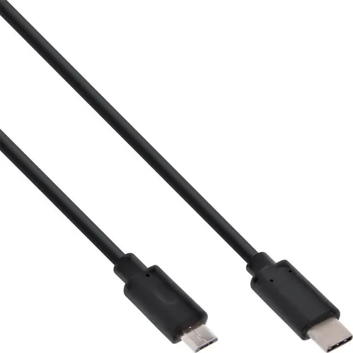InLine® USB 2.0 Kabel, Typ C Stecker an Micro-B Stecker, schwarz, 2m