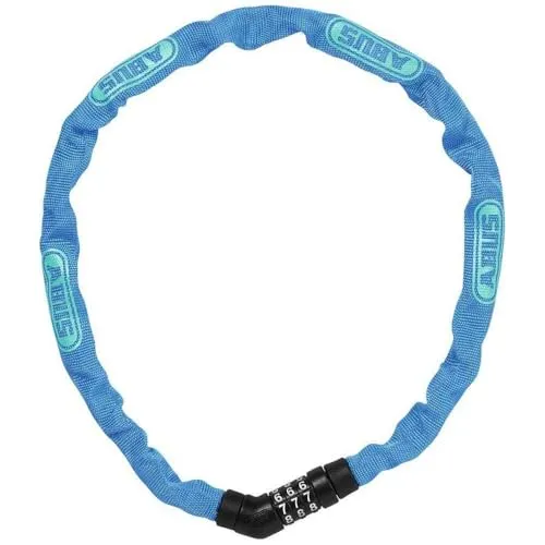 ABUS Steel-O-ChainTM 4804C 75cm Kettenschloss - Fahrradschlösser mit 4mm starker Vierkantkette, individuell einstellbarem Zahlencode und Textilschlauch zum Schutz vor Lackschäden. Ideal für sicheres Parken deines Rads!