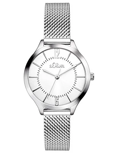 s.Oliver Damen-Armbanduhr Analog Quarz Edelstahl SO-3219-MQ