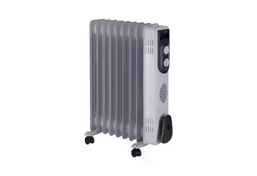 Ölkühler JATA 2000W 9 Elemente - Grau - Mobiler Elektroheizkörper mit 3 Heizstufen und einstellbarem Thermostat, ideal für Räume bis 40 m². Energieeffiziente Wärmespeicherung und leiser Betrieb für angenehme Wärme.