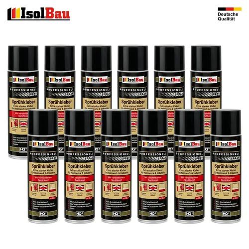 Sprühkleber 12 x 500ml Kontaktkleber Industriekleber Extra Stark Bastelkleber