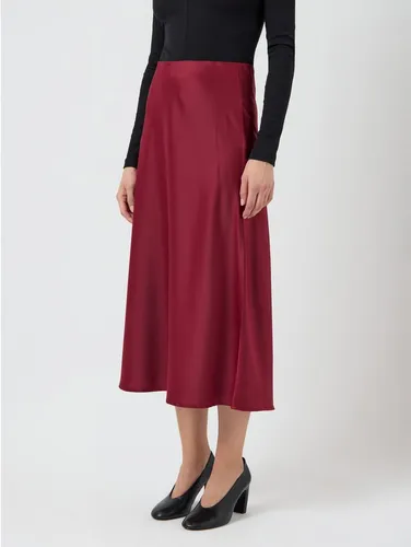 Y.A.S YASPELLA HW MIDI SKIRT S. NOOS - Modischer Damen Midirock in Tibetan Red, regular fit mit elastischem Bund – perfekt für festliche Anlässe und Familienfeiern.