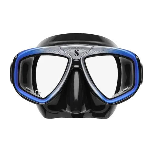 Scubapro Zoom-Maske, Schwarz/Blau - Unisex Atemregler für kaltes Wasser - Taucherbrille aus robusten Materialien, leicht und ideal für alle Wasseraktivitäten. Kompatibel mit verschiedenen Tauchflaschen und pflegeleichten Ersatzteilen.