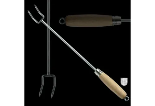 Schneider Grill - Gabel 50cm Wender Grillbesteck Edelstahl Holzgriff
