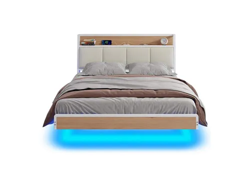 Produktbild KIMENICH Polsterbett 140 x 200 cm mit USB und LED-Beleuchtung
