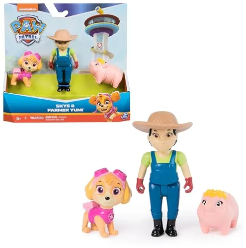Spin Master PAW Patrol Hero Pups – Actionfiguren-Set mit 1 Skye Hundefigur, 1 Bäuerin Yumi Figur und 1 Schweinchen, Spielzeug geeignet für Kinder ab 3 Jahren