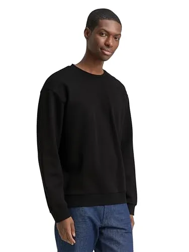 TOM TAILOR Denim Sweatshirt mit Logo Stickerei schwarz XXL (56/58) - Herren-Sweatshirt mit modischer Logo Stickerei, aus atmungsaktiver Sweatware, ideal für lässige Looks und bequemes Tragen.