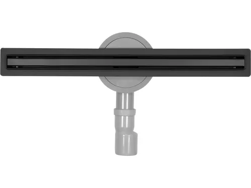 Duschrinne 50cm Slim Black aus Edelstahl - Elegante 50 cm lange Ablaufrinne aus hochwertigem Edelstahl 304, ideal für moderne Badezimmerlösungen und zuverlässige Entwässerung.