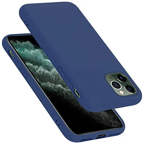 Cadorabo Hülle kompatibel mit Apple iPhone 11 PRO MAX Hülle Silikon Handyhülle für iPhone 11 PRO MAX Case aus flüssigem Silikon- Kratzfeste und stoßfeste dünne TPU Schutzhülle - Liquid BLAU