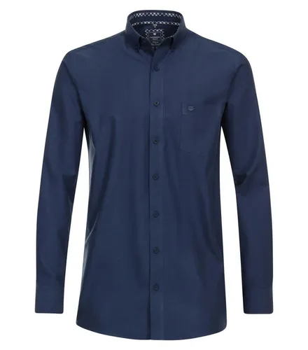 Redmond Freizeithemd Uni nah Comfort Fit Dunkelblau L - Herrenhemd im Comfort Fit mit Button-Down-Kragen, bietet hohen Tragekomfort und zeitloses Design - perfekt für jeden Anlass.
