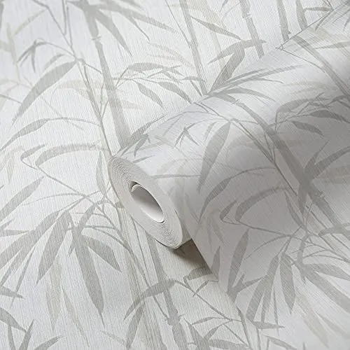 Bricoflor Bambusblätter Tapete - Dekorative Tapeten mit abwaschbarer Vliestapete im asiatischen Bambusdesign, ideal für Bad und Schlafzimmer. Hochwertige, kratz- und stoßfeste Tapete mit eleganter Struktur.