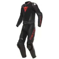 Dainese Demon Sprint 2-Teiler Motorrad Lederkombi, schwarz-rot, Größe 46 für Männer - Hochwertige Lederkombi für Motorradfahrer. Ergonomische Stretch-Einsätze und austauschbare Aluminiumeinsätze bieten optimalen Schutz und Bewegungsfreiheit.