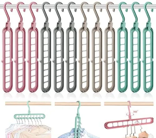 BITEFU 12 Stück 9 in 1 Kleiderbügel in gold von BITEFU